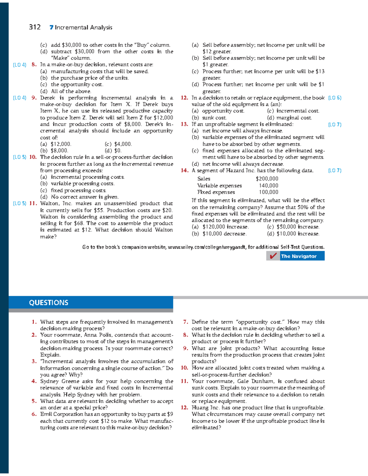 BACC360 - Incremental Analysis Exercises - Chapter 7 Review - Studocu