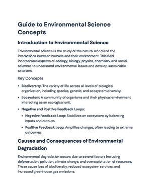 ENV 1100-004: Cumulative Exam Study Guide on Environmental Science ...