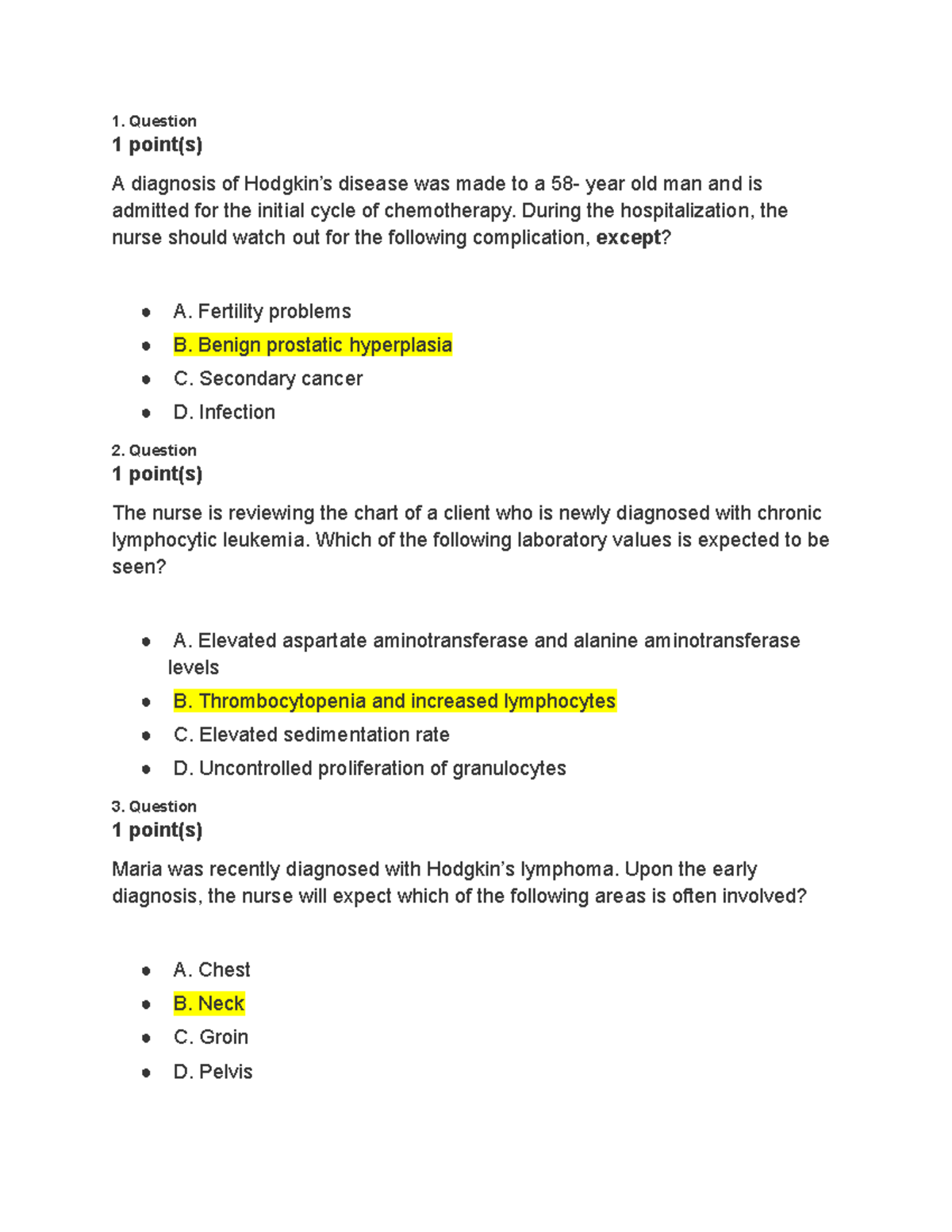 Oncology: Final Exam Review for Cancer Patient Care Fundamentals - Studocu