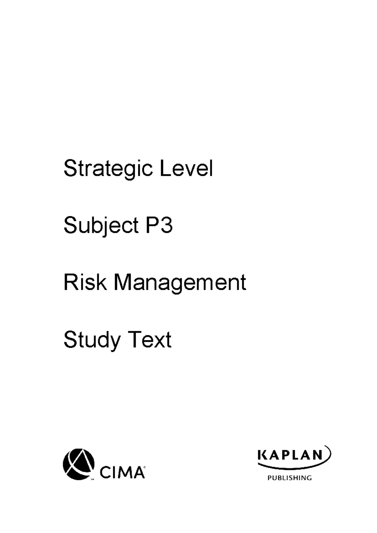 CIMA P3 Risk Management Study Text 2019-2020: Key Insights and ...