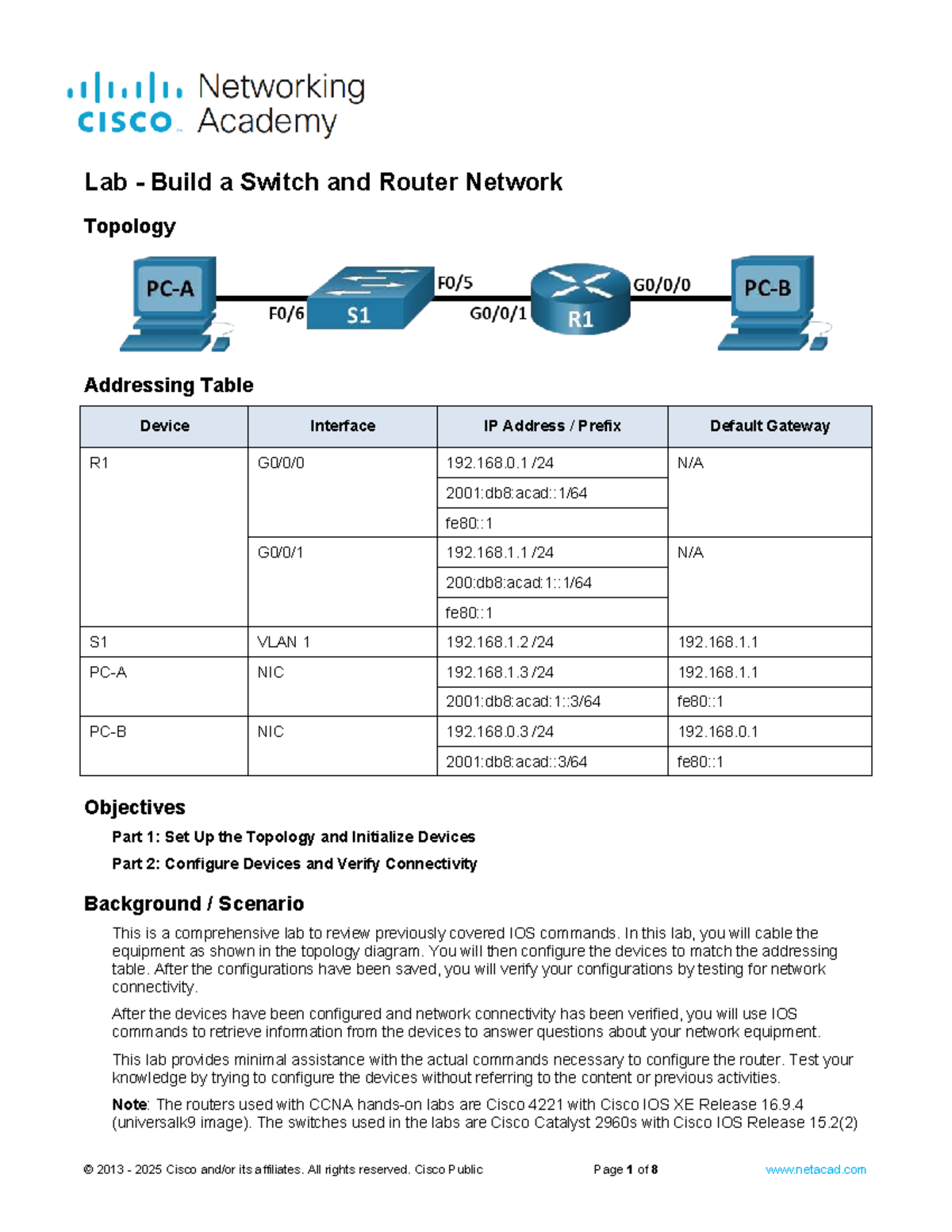 10.4.4 Lab - Configuring Switch and Router Network Topology - Studocu