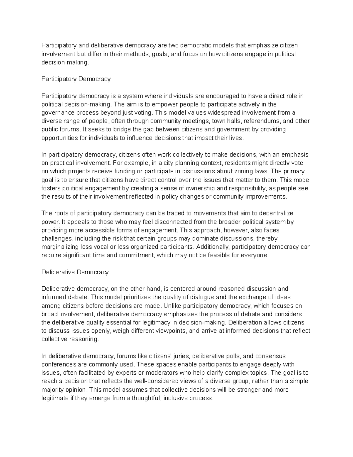 Untitled document - Notes - Participatory and deliberative democracy ...