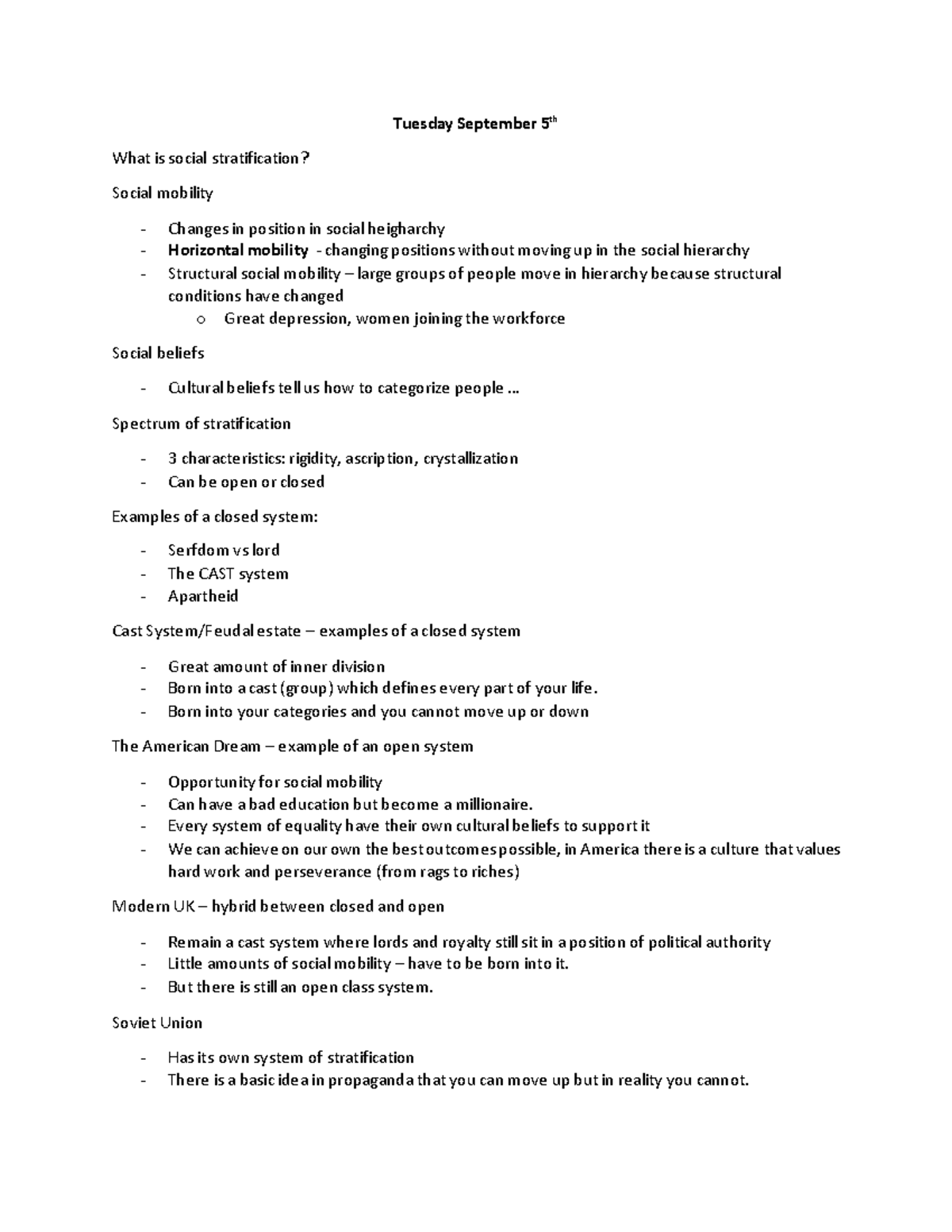 Lecture Notes SOCI 333 - Tuesday September 5th What is social ...
