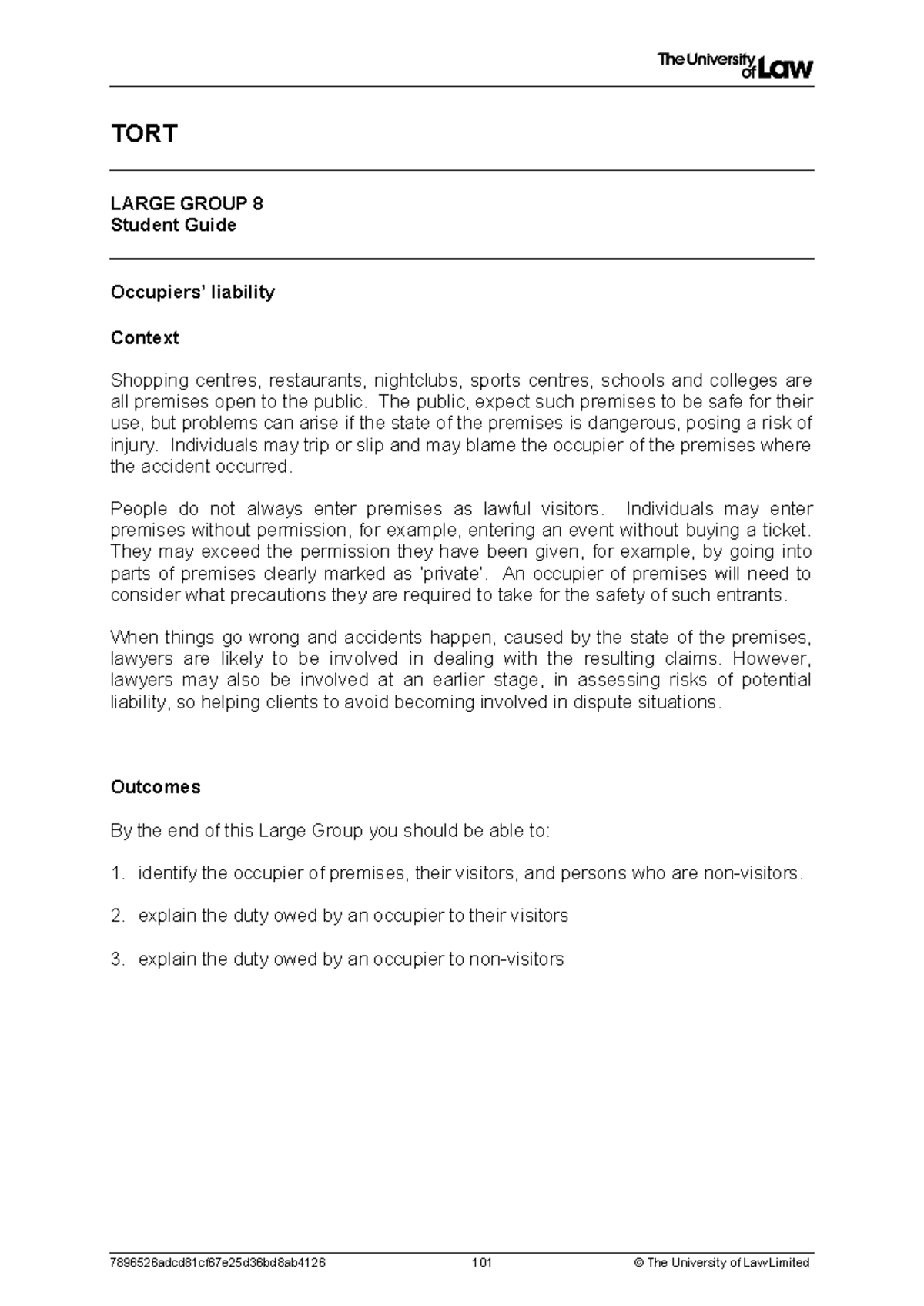 2324 tort lg08 ce01 student guide - TORT LARGE GROUP 8 Student Guide ...