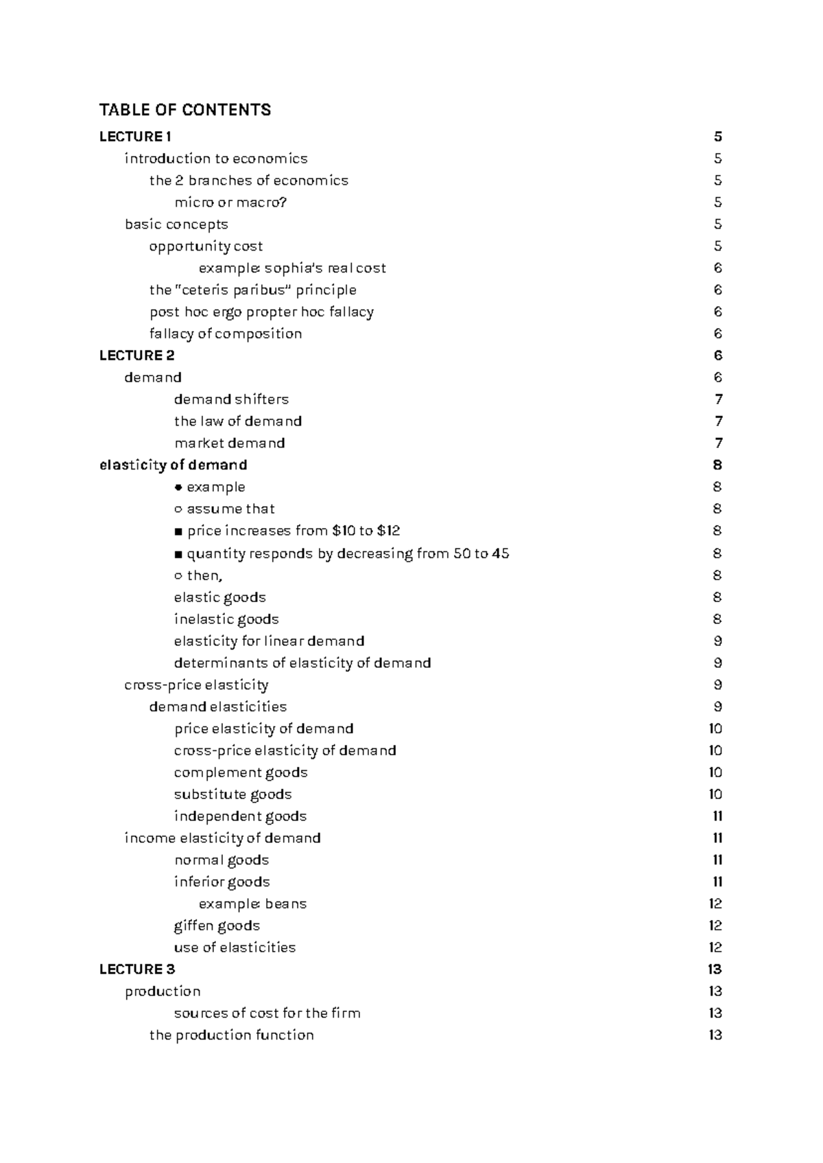 E&S 101 lecture notes on microeconomics and production concepts - Studocu