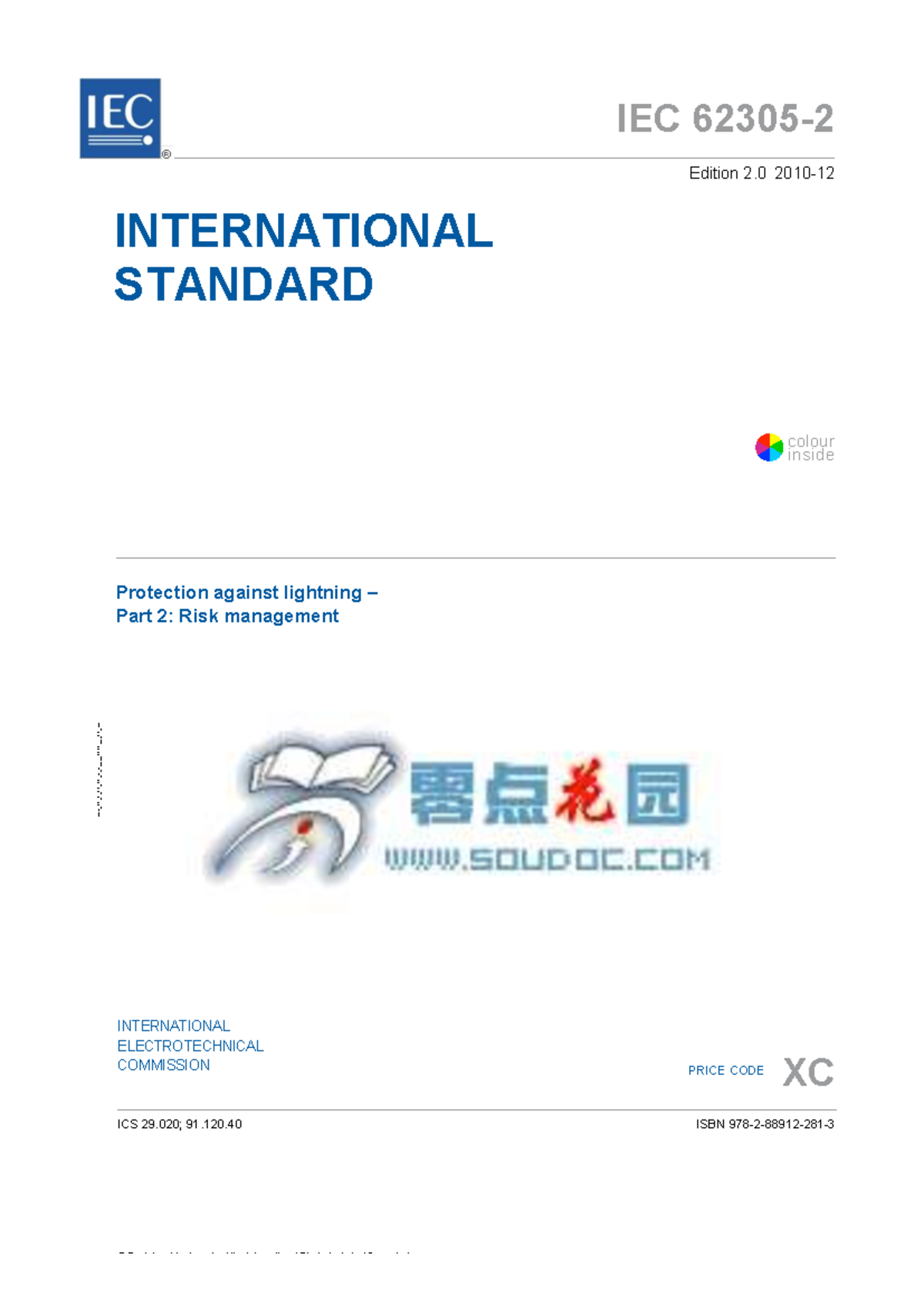 IEC 62305-2:2010 - Protection Against Lightning - Risk Management Guide ...