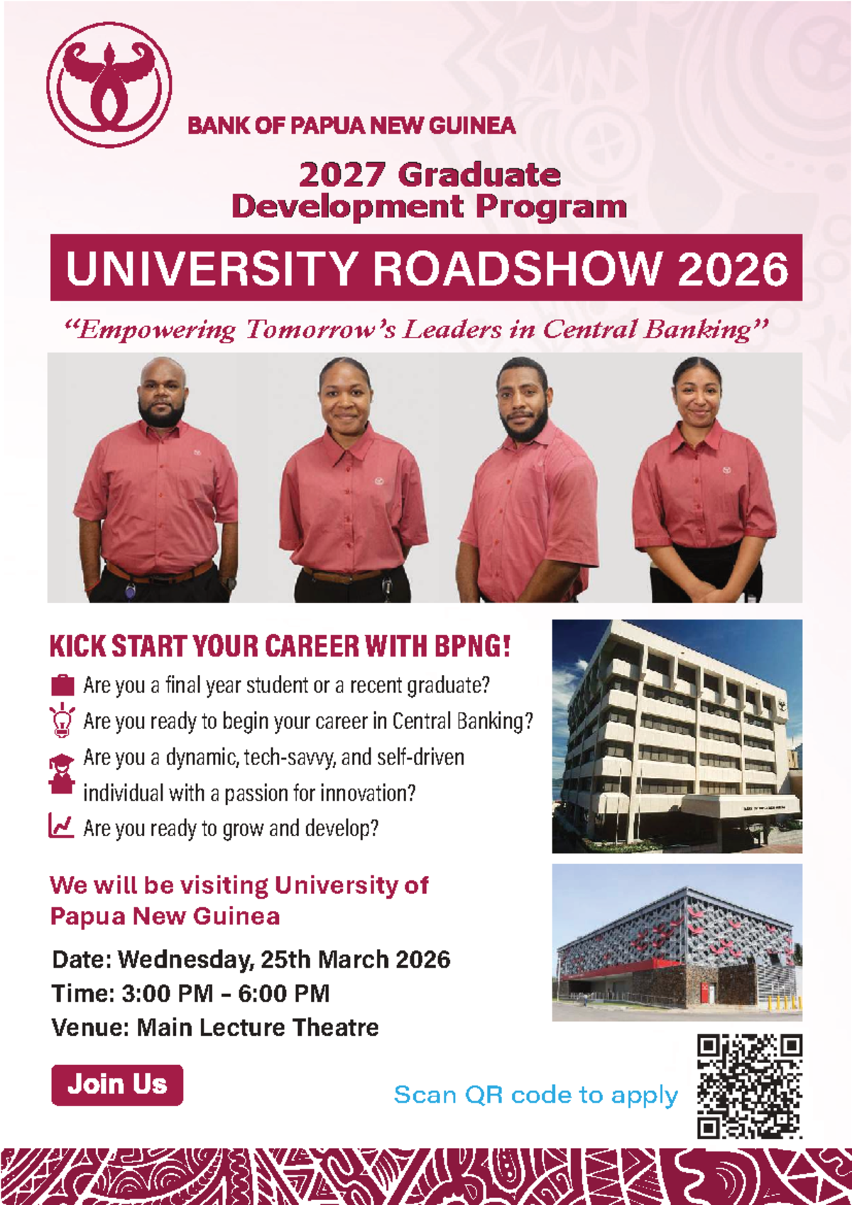 BPNG 2027 GDP Graduate Flyer V2 - UPNG - “Empowering Tomorrow’s Leaders ...