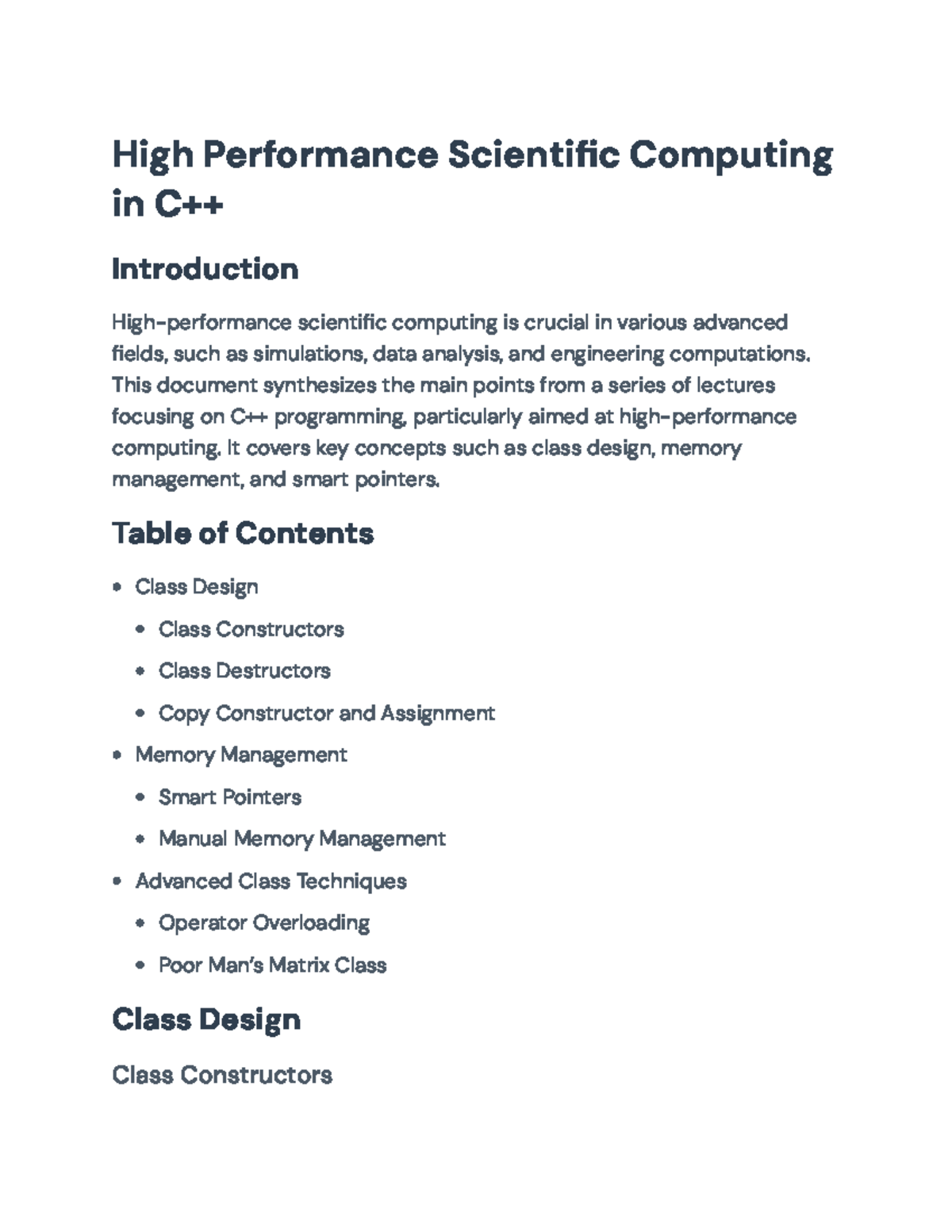 High Performance Scientific Computing in C++: Key Concepts and ...