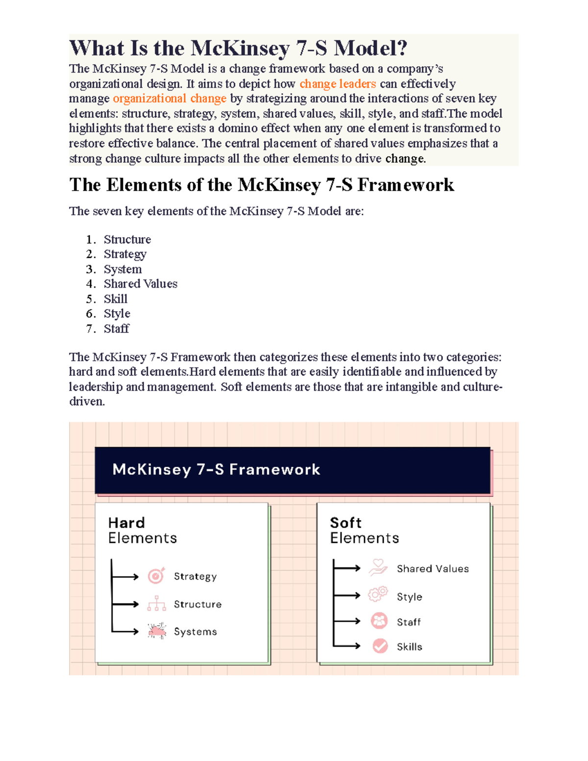 7S - Understanding the McKinsey 7-S Model for Change Management - Studocu