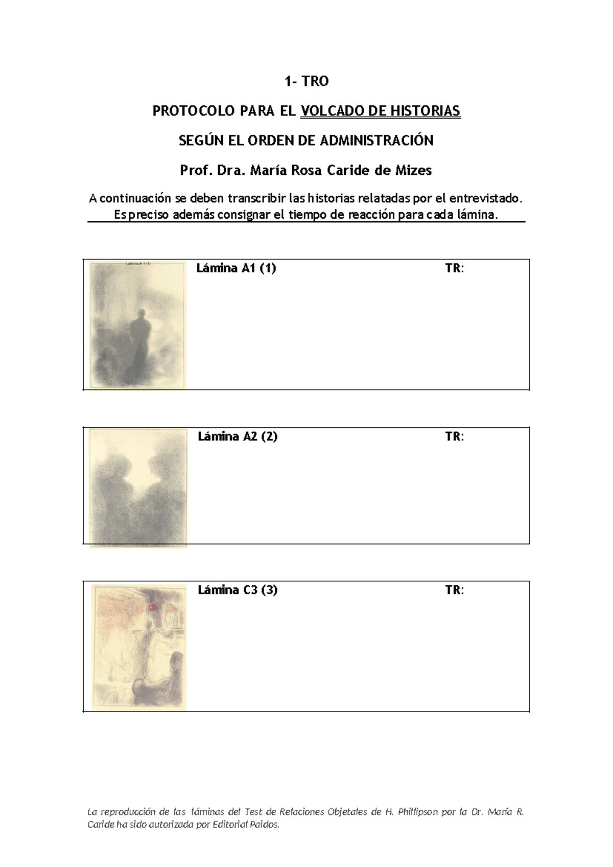 TRO Protocolo para el Volcado de Historias en Test de Relaciones ...