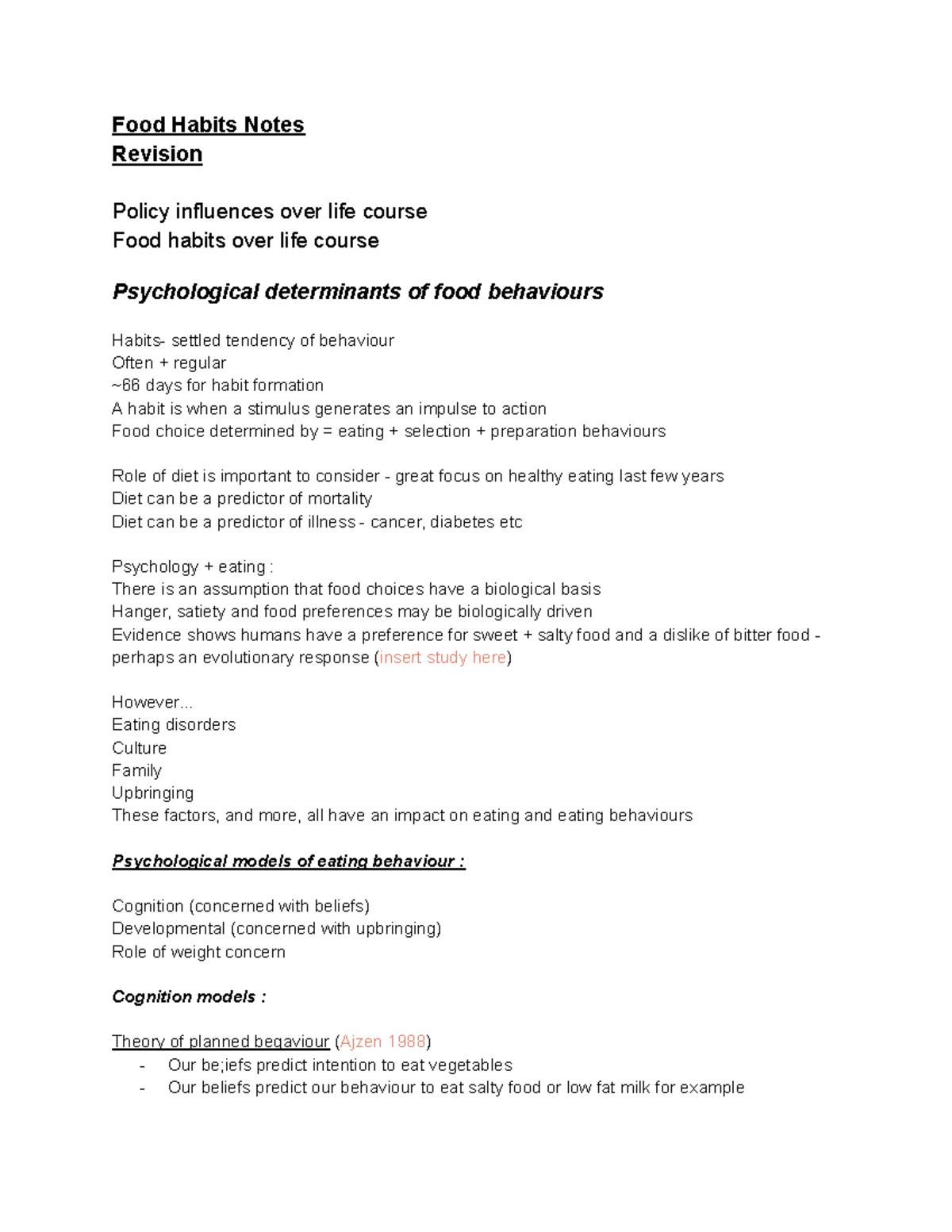 Psychological determinants of food behaviours - Food Habits Notes ...