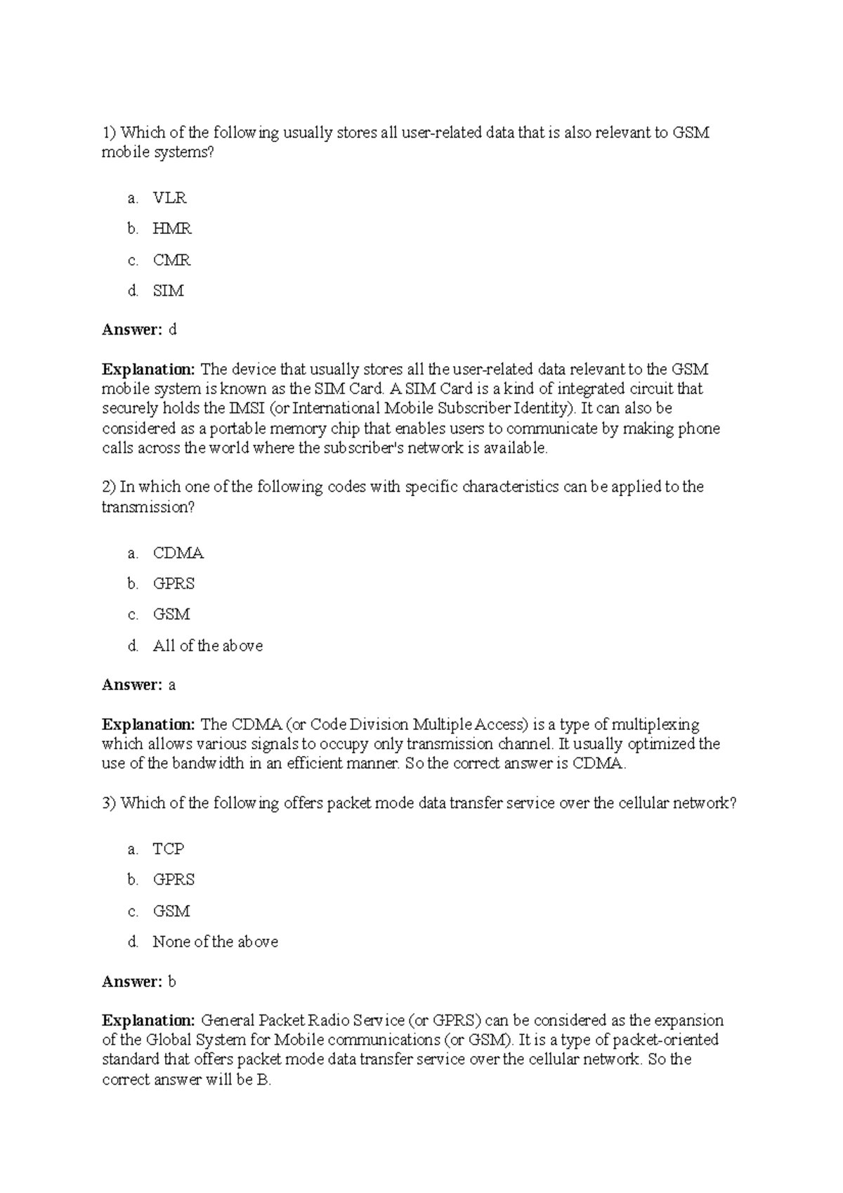 MCQ Study Guide for Mobile Computing - BCA 6 Sem - Studocu