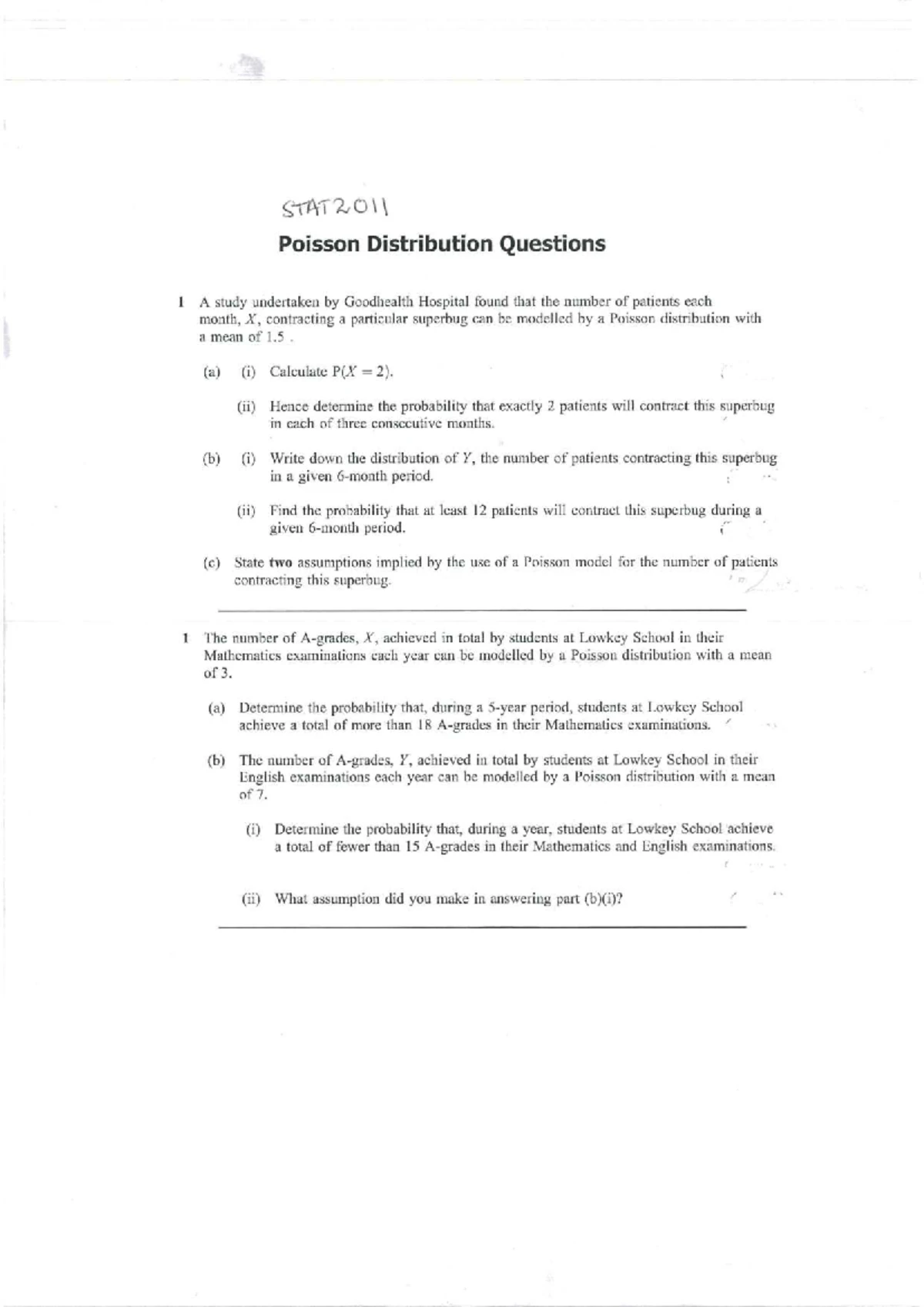 STAT 2011 Week 12 Tutorial Solutions: Probability & Estimation Theory ...