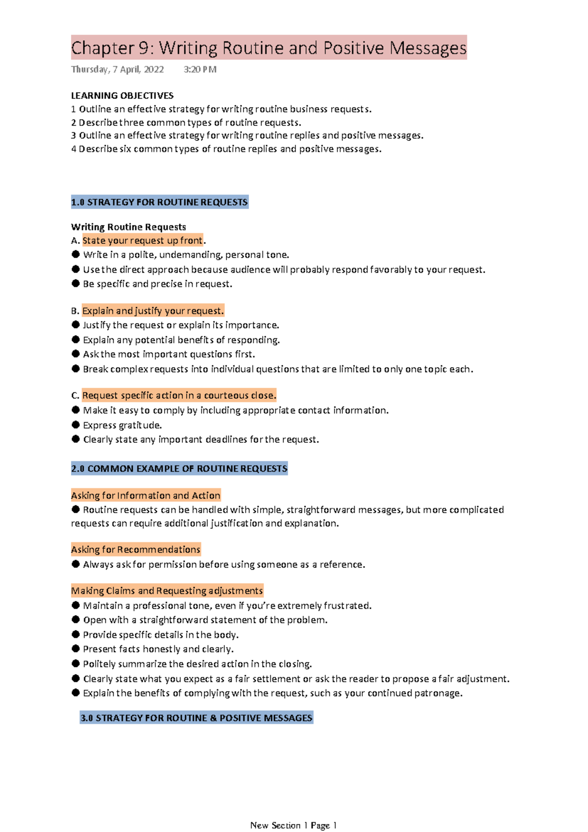 Chapter 9 Writing Routine and Positive Messages - Writing Routine ...