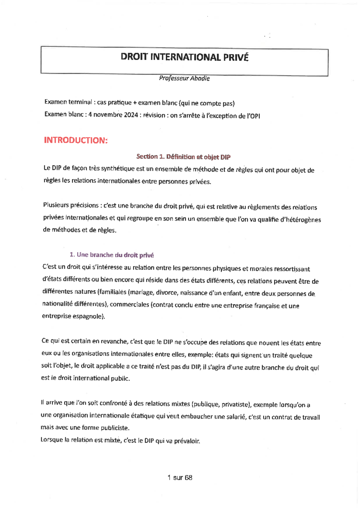 DIP - Examen Blanc : Cas Pratique et Révisions pour l'Examen Terminal ...