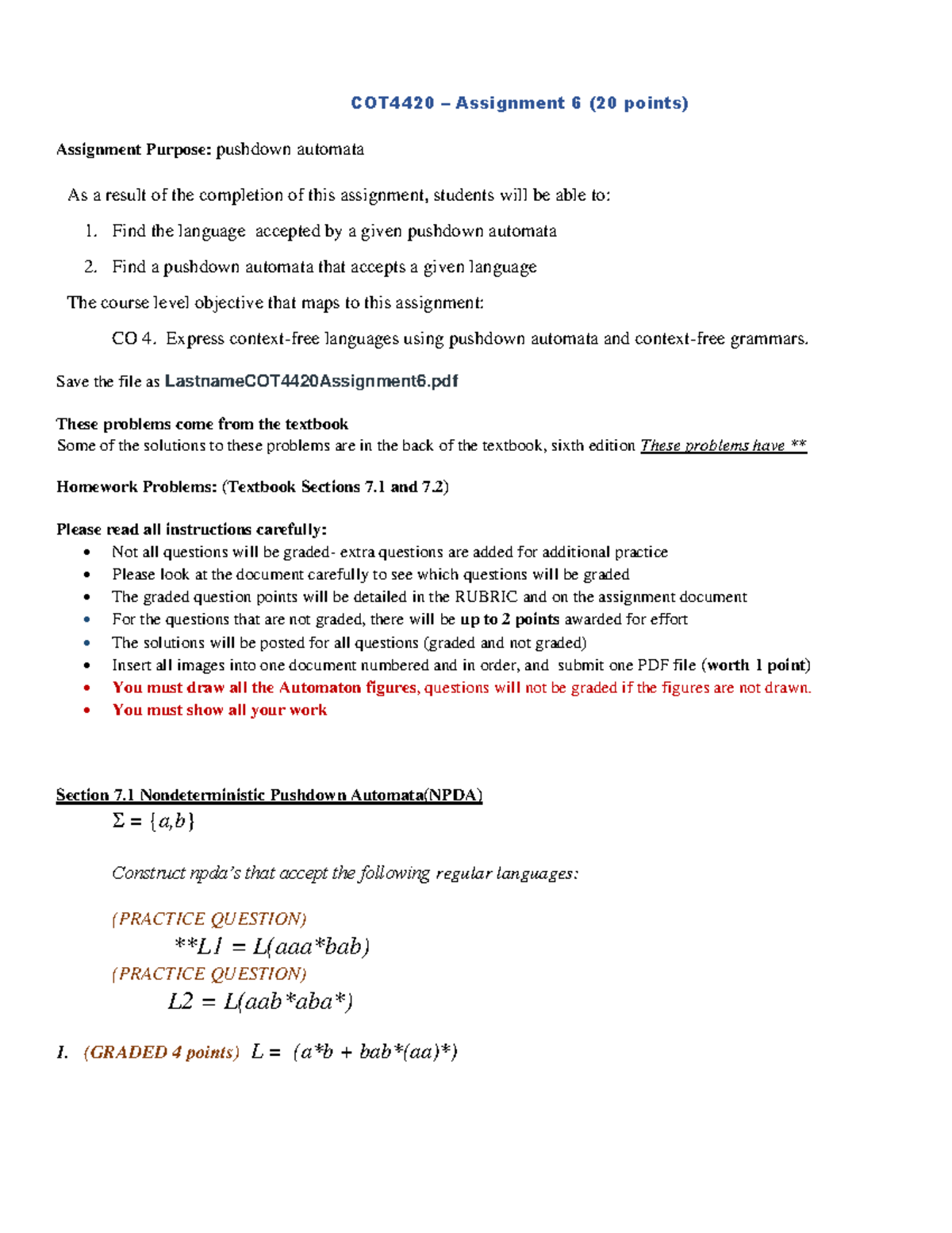 COT+4420+Assignment+6+fall+2024 - COT4420 – Assignment 6 (20 points ...