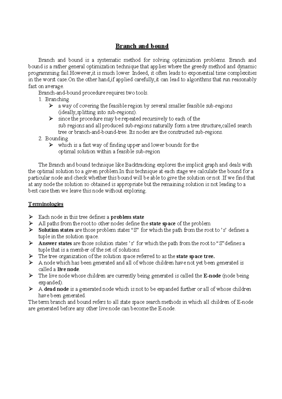 Unit 4 & 5 Study Material DAA class - A Subject: Design and Analysis of ...