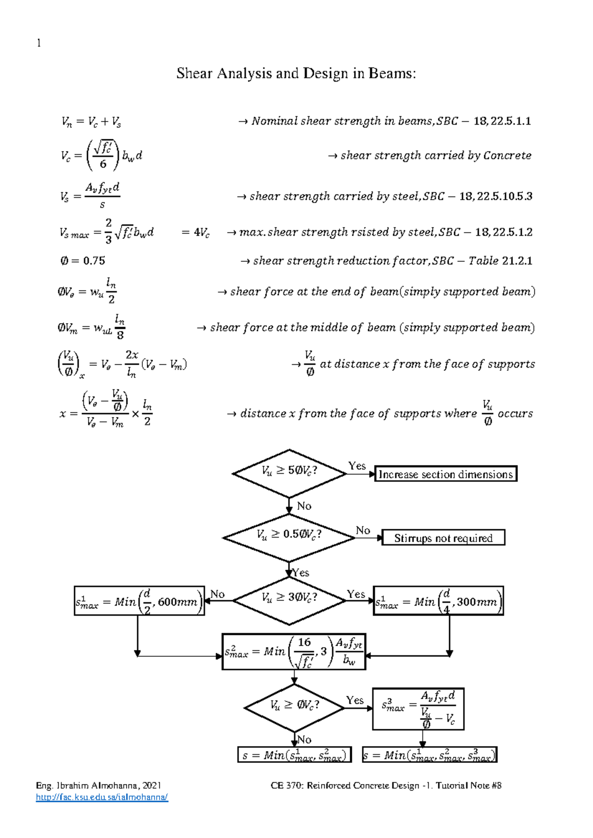 CE 370: Shear Analysis and Design in Beams - RCD Sample Problems - Studocu