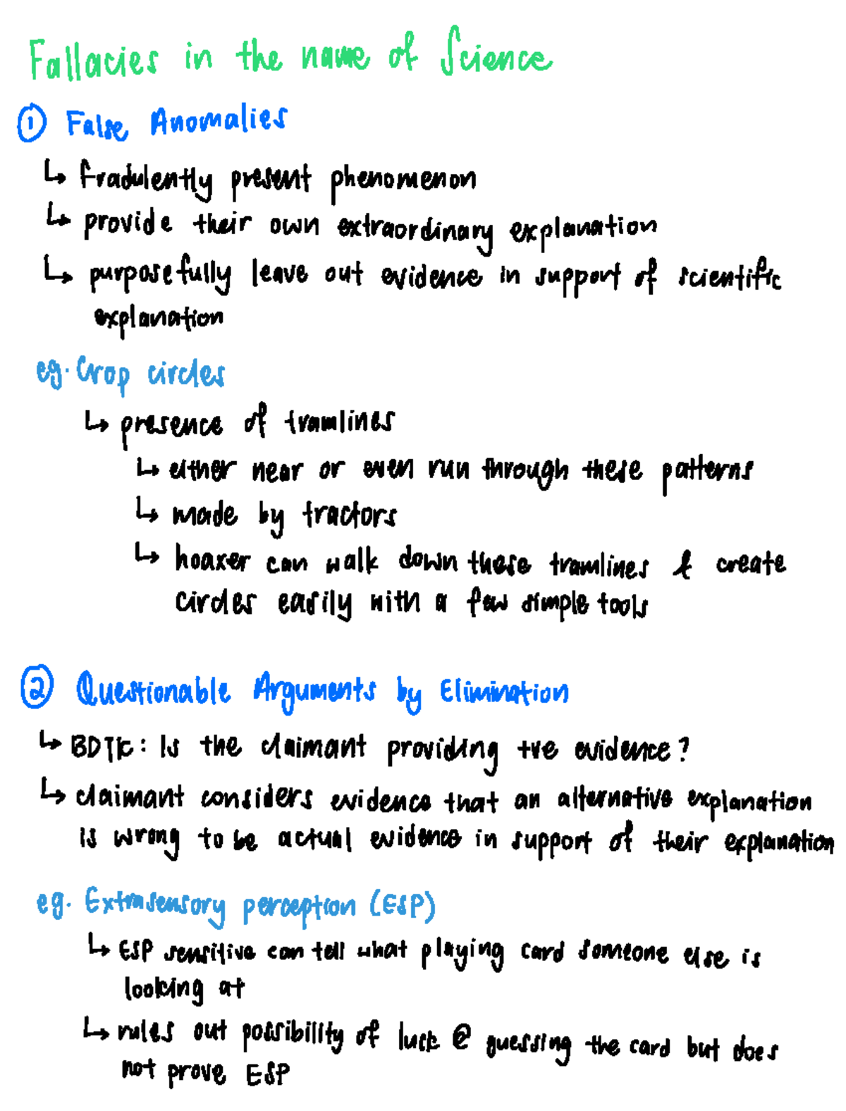 HSI1000 Lecture 12: Understanding Fallacies in Science - Studocu