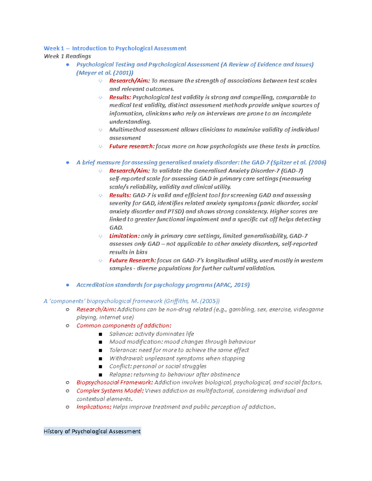 402 Lecture 1: Introduction to Psychological Assessment and Testing ...