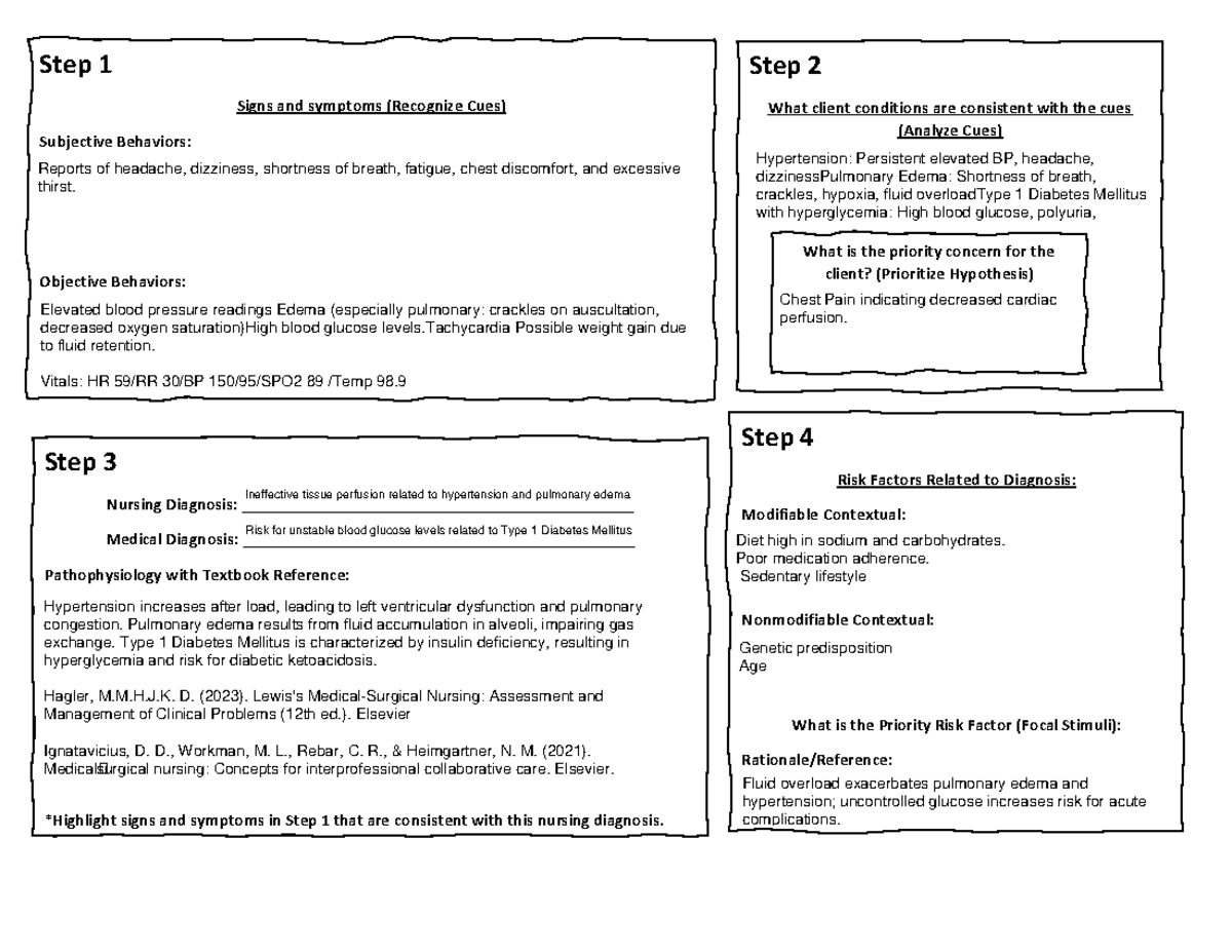 Care Plan #4 AC2 - Nursing Diagnosis & Interventions for Hypertension ...
