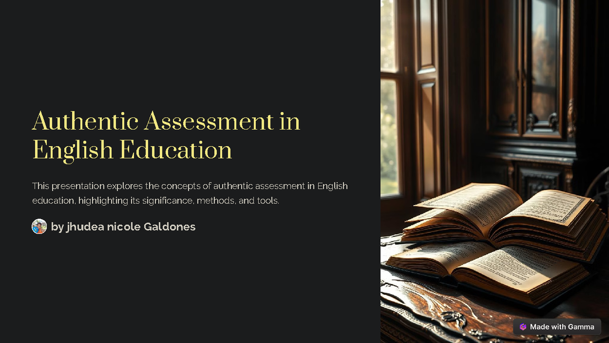 Authentic Assessment in English Education - Authentic Assessment in ...