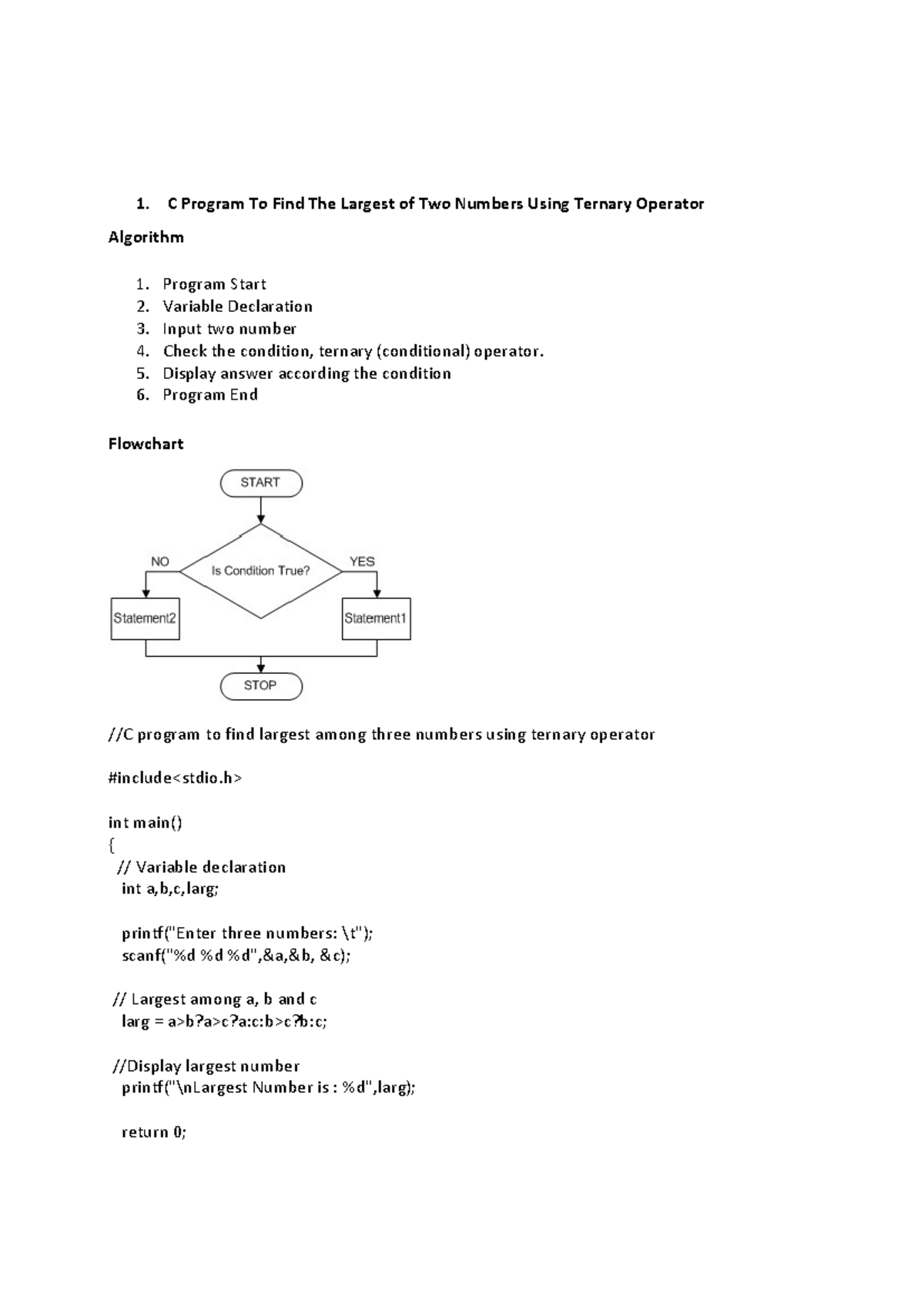 CS Lab Record 1: C Programming Concepts and Algorithms - Studocu