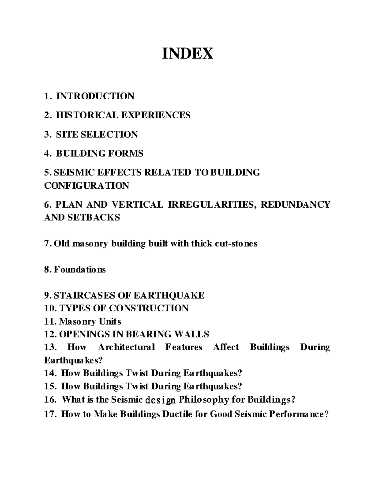 Architectural Detailing Planning Construction report - INDEX 1 ...