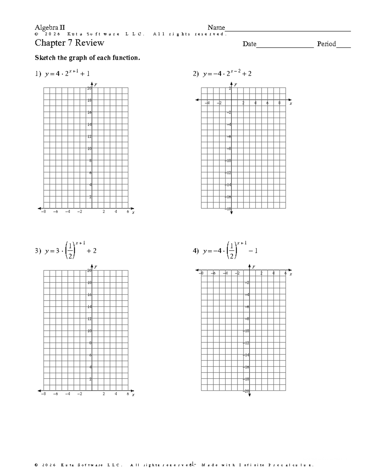 Algebra II R2x0E2e6W Chapter 7 Review: Graphing Functions and Equations ...