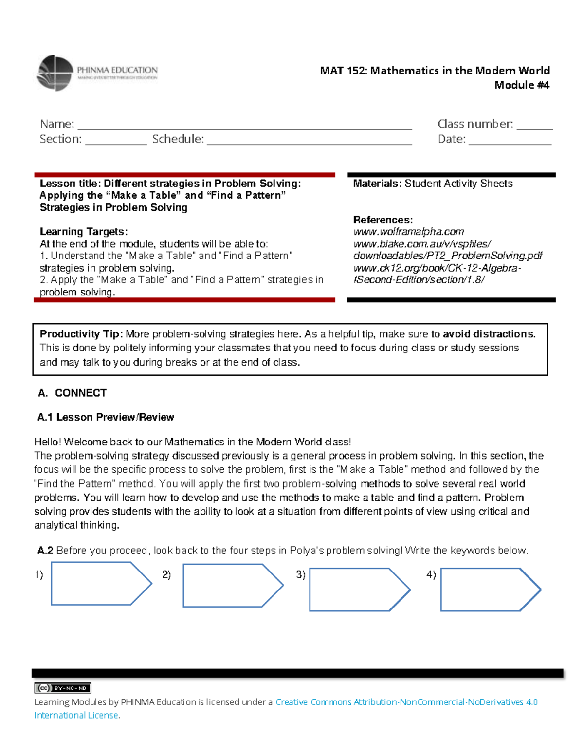 MAT-152 Final Exam: Problem Solving Strategies Module Overview - Studocu