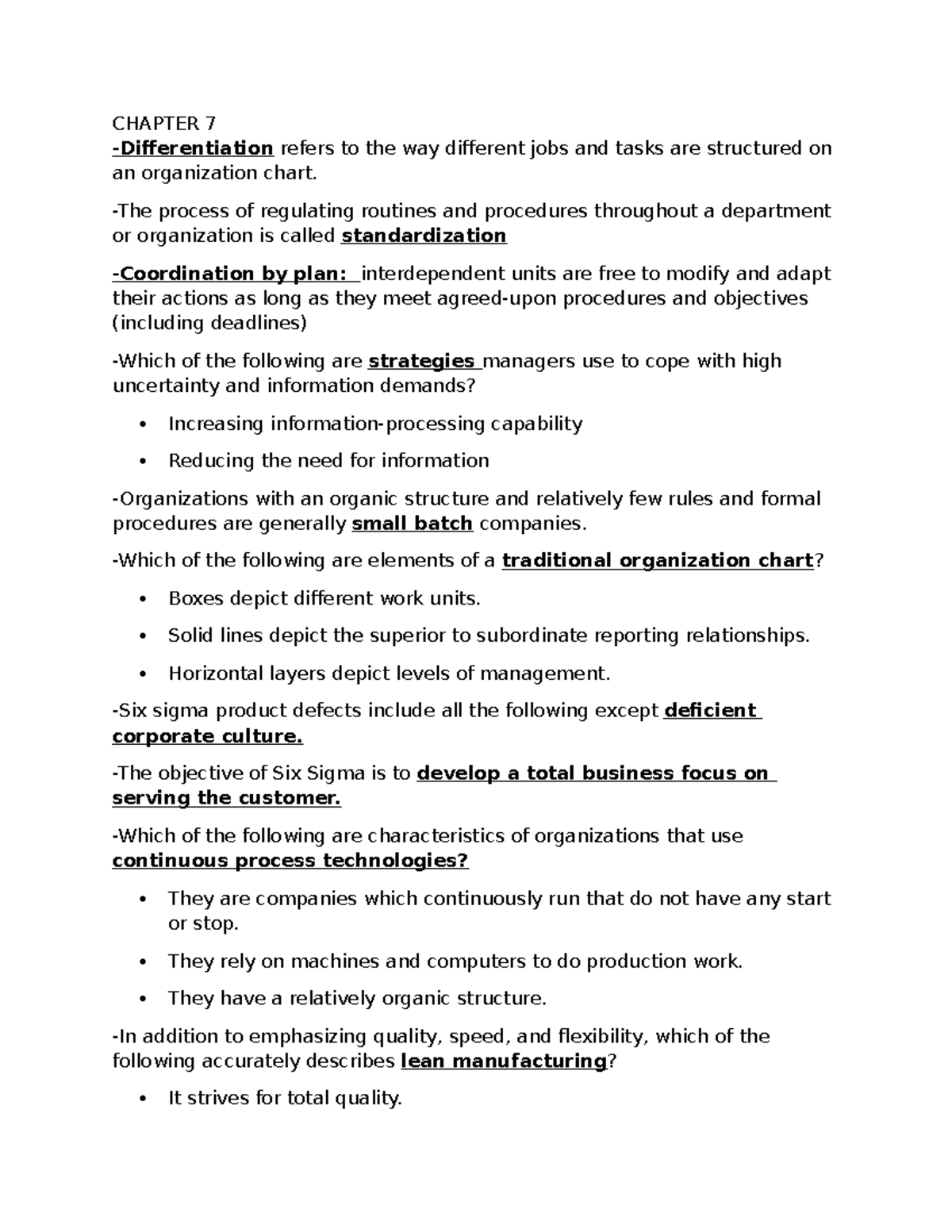 Chapter 7 Lecture Notes: Differentiation, Standardization, and ...