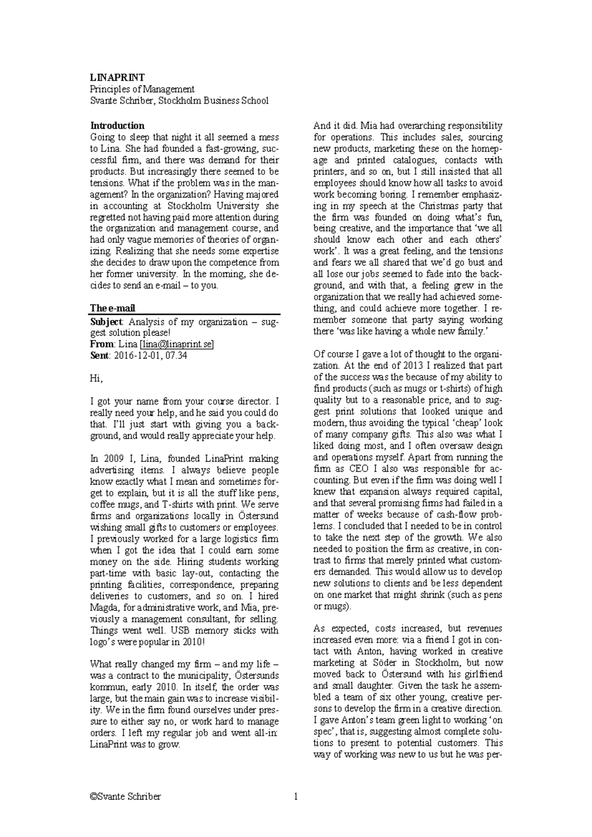 LINAPRINT Case Study: Organizational Analysis and Solutions for ...