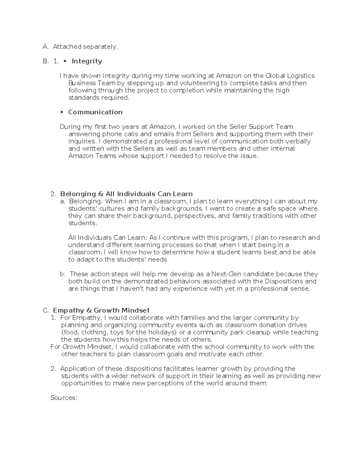D168 Task 4 - Reflection on Integrity, Belonging, and Empathy - Studocu