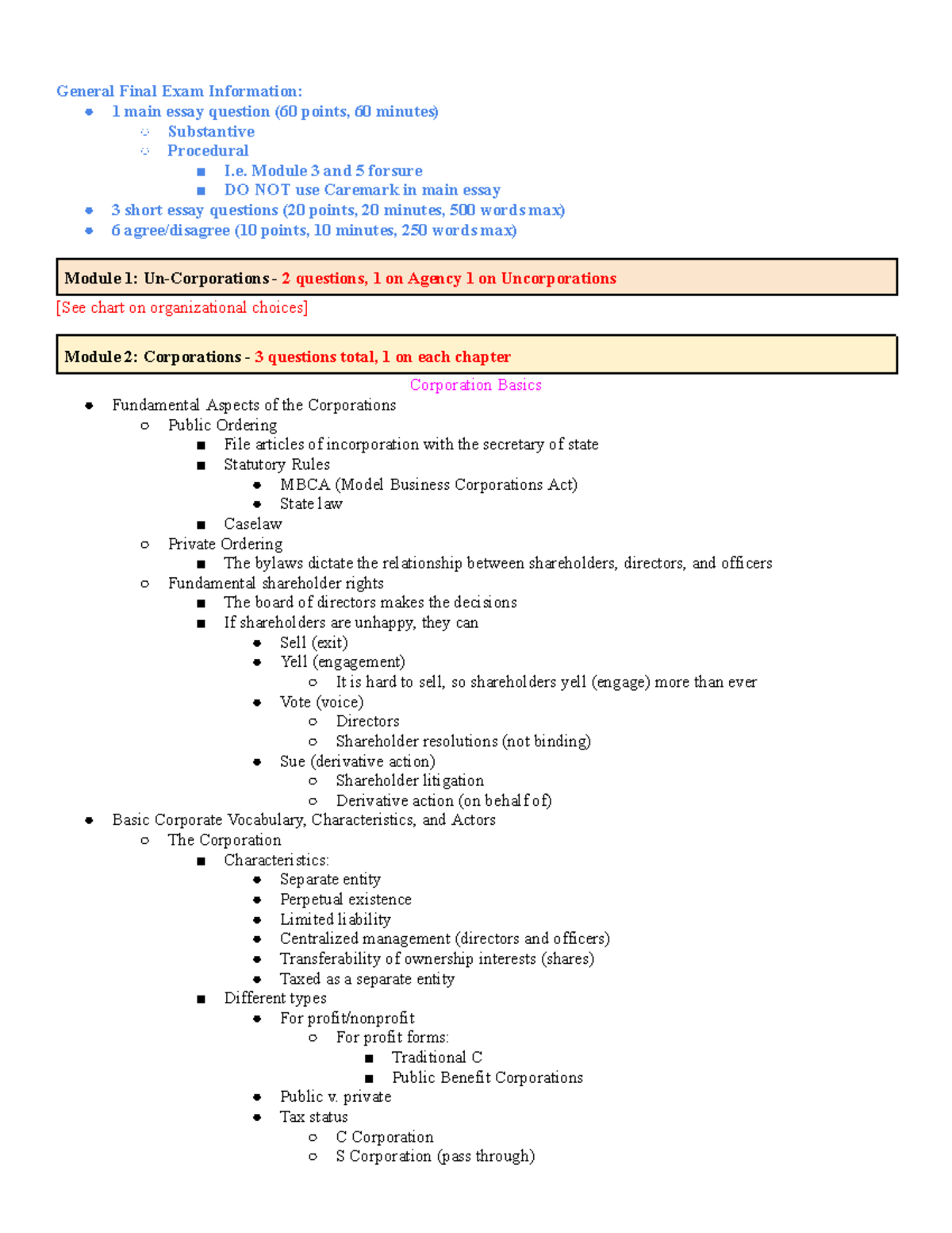 BA 2025 Final Exam Outline: Key Topics and Essay Guidelines - Studocu