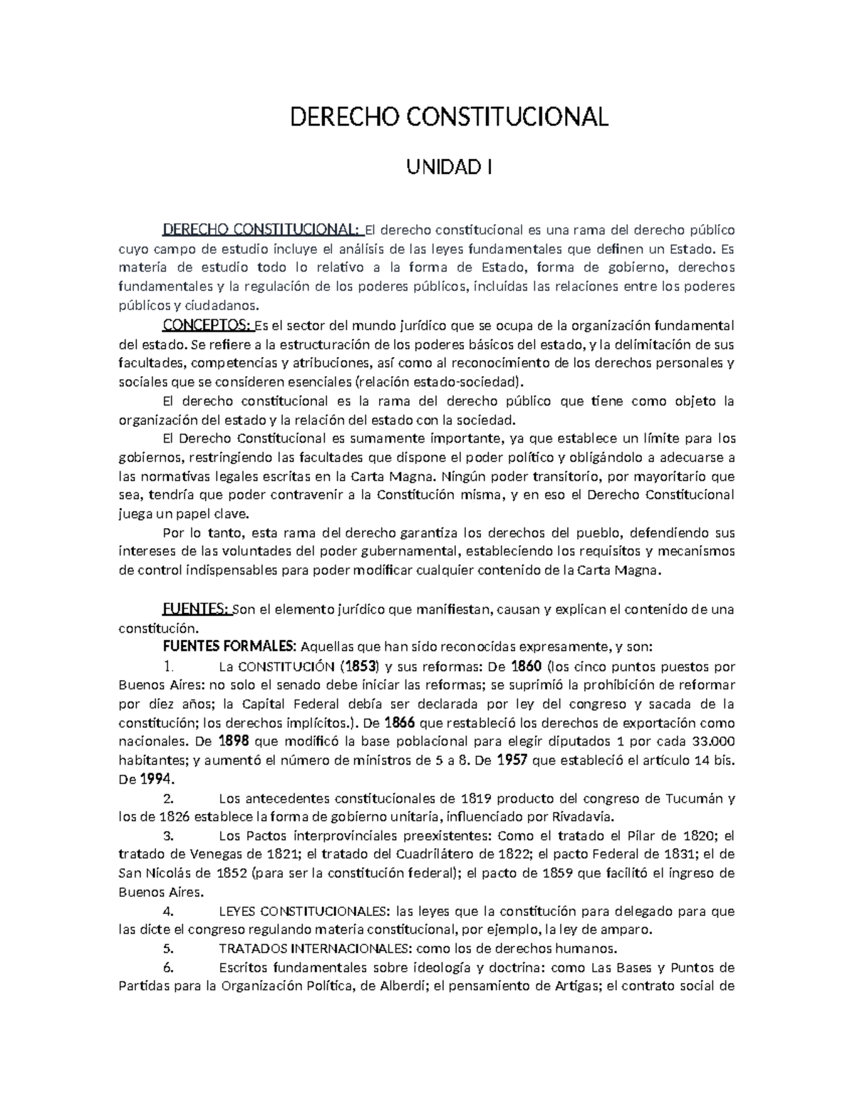 Derecho Constitucional - Es materia de estudio todo lo relativo a la ...