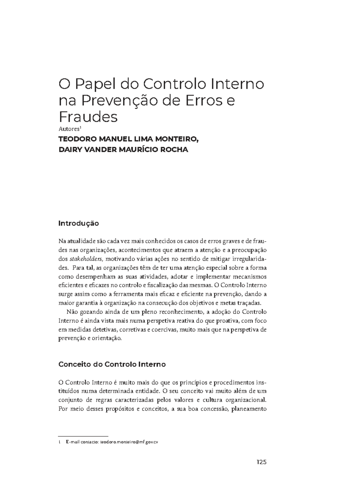 O Papel do Controlo Interno na Prevenção de Erros e Fraudes - 09CIF ...