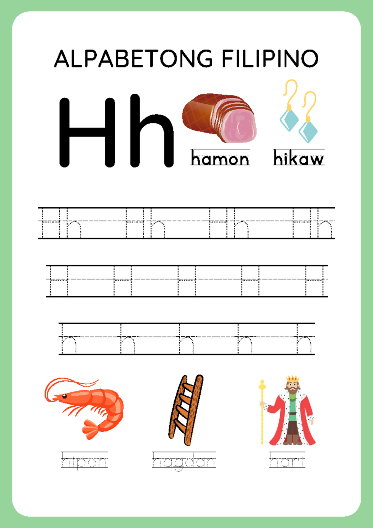 Alpabetong Filipino Letrang Hh Worksheet - akademikong filipino ...