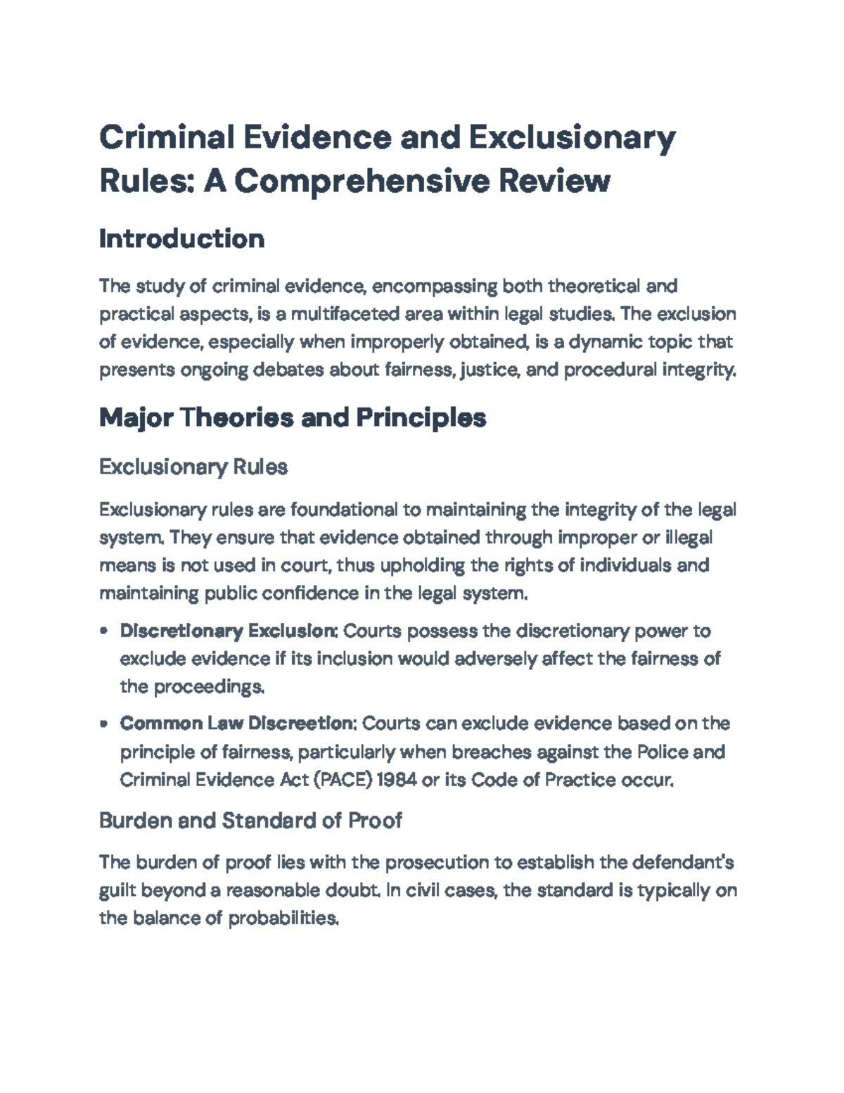 Comprehensive Review of Criminal Evidence & Exclusionary Rules ...