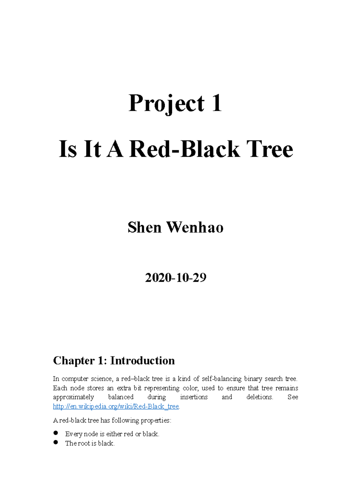Project 1: Analyzing Red-Black Trees in C Programming - Studocu