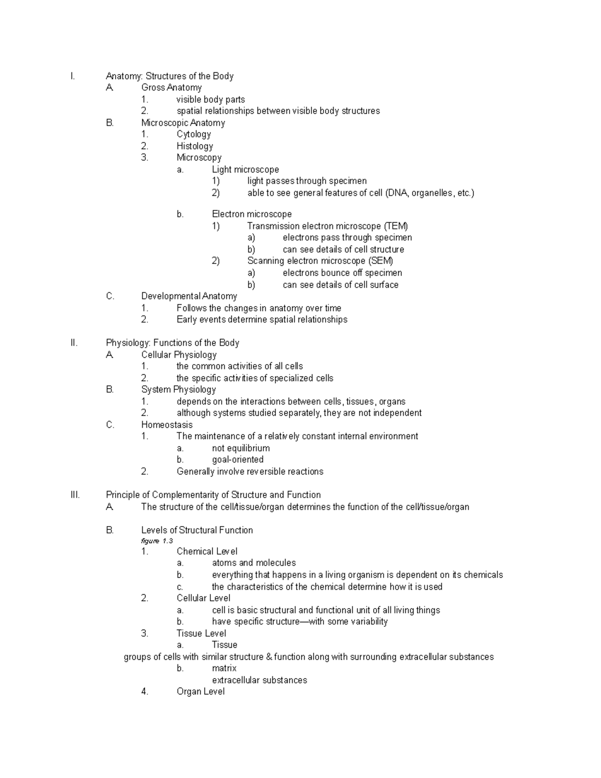 Intro to Anatomy and Physiology Notes - ANP 101 Study Guide - Studocu