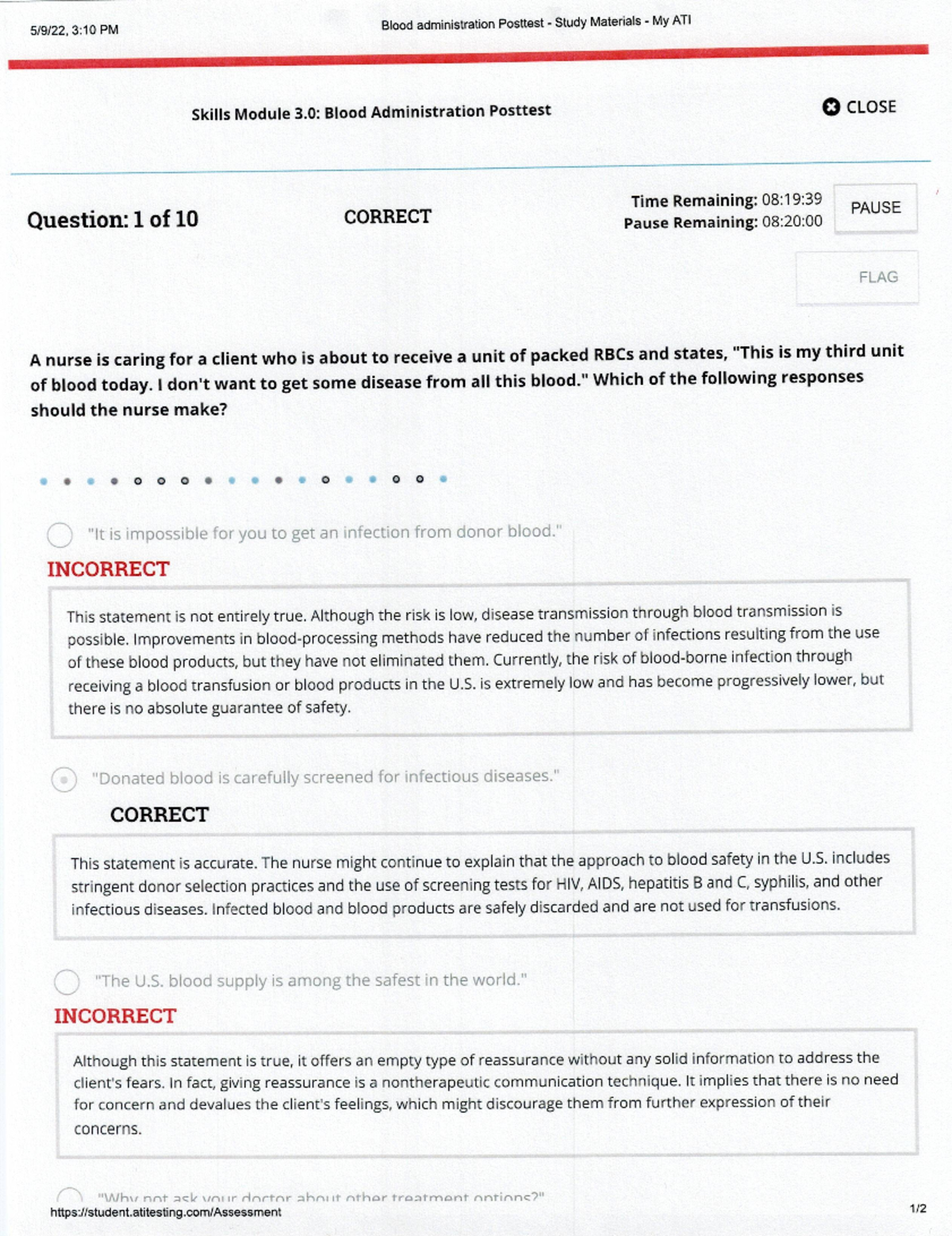 ATI Skills 3.0 Blood Administration Posttest Study Guide - Studocu