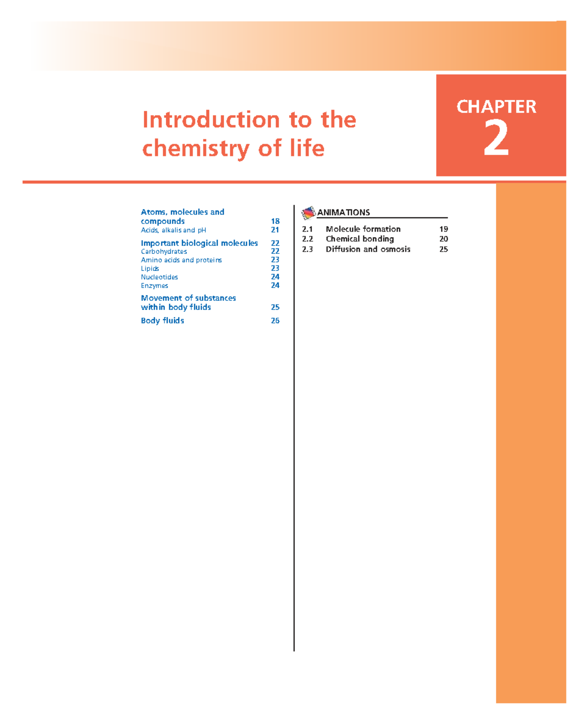 CH2 Introduction to the Chemistry of Life: Atoms, Molecules, and ...