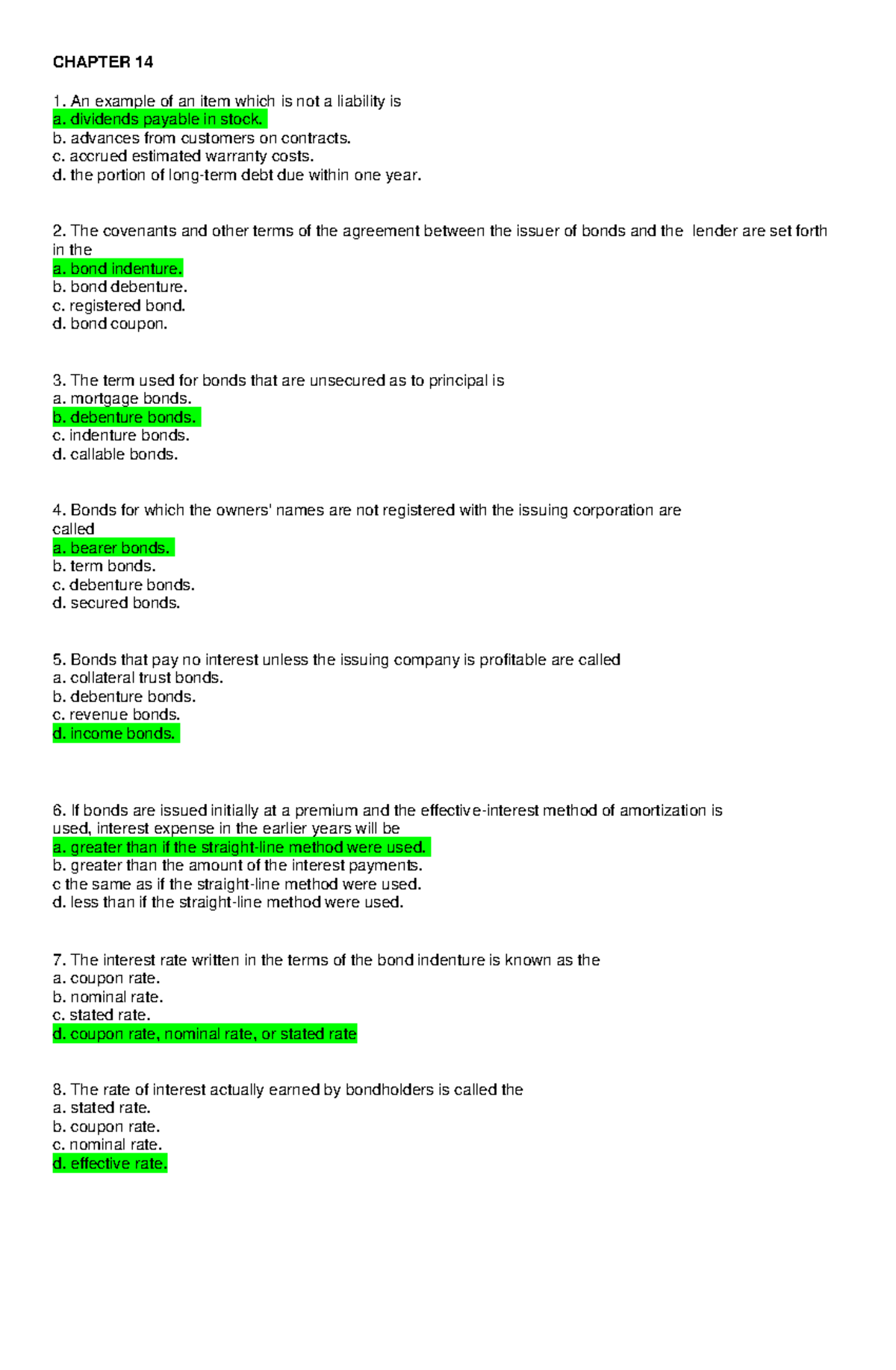 Intermediate Accounting Pre-Final Exam Review: Chapter 14 Insights ...