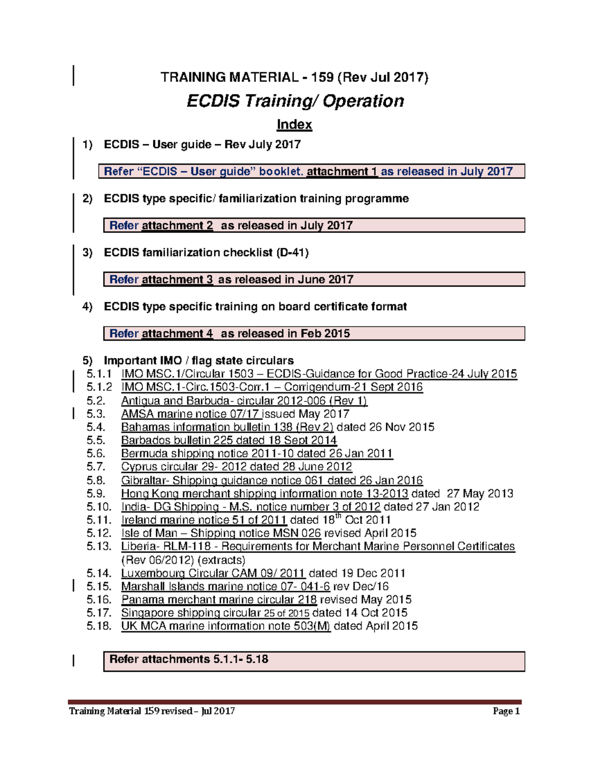 ECDIS Training Material 159 - Rev Jul 2017 Overview - Studocu