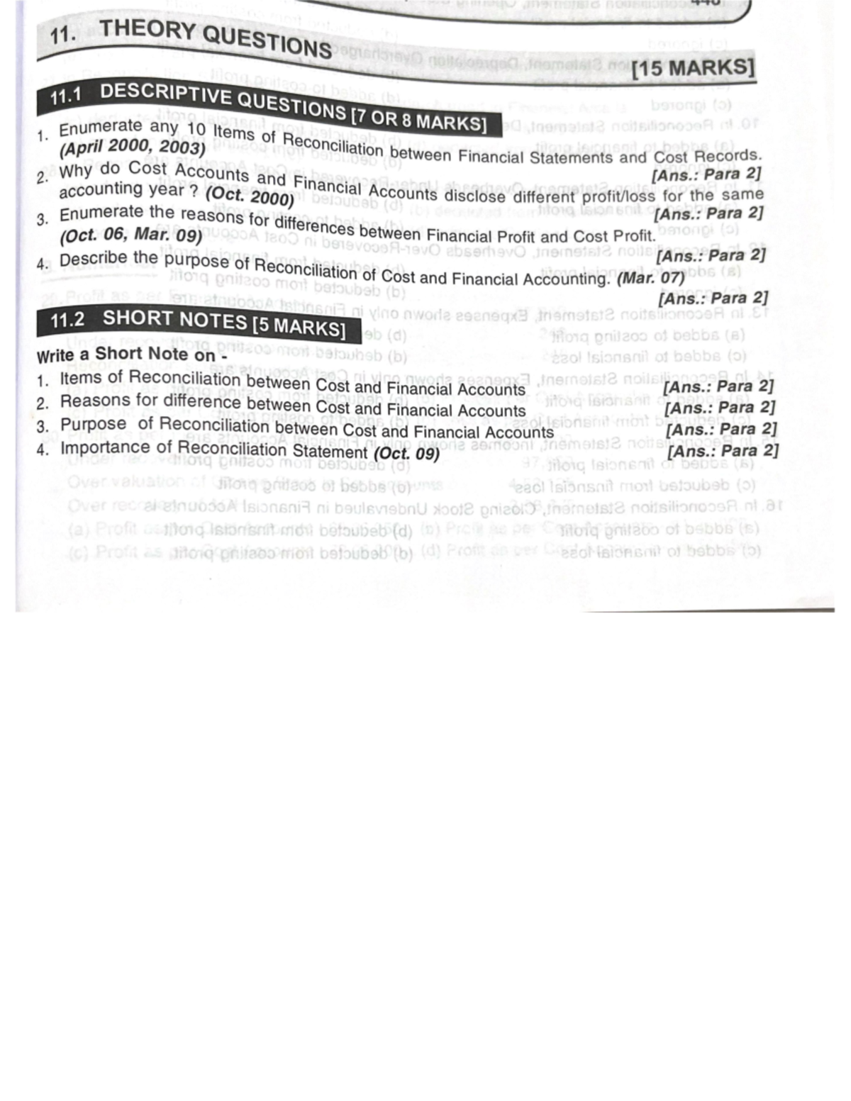 Cost Accounting (T.Y. Com. : 432) Objective Questions & Answers - Studocu