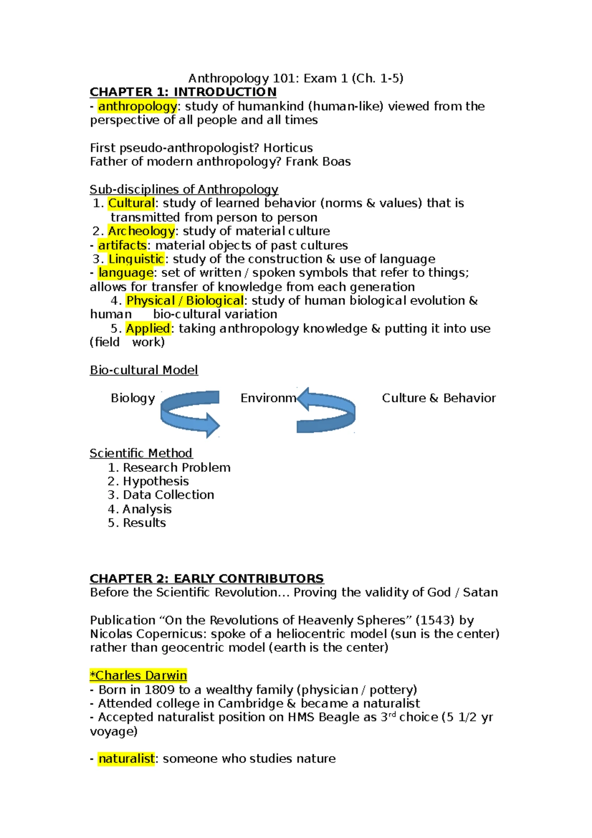 Review Sheet ANT 002 - Cumulative Exam 3 Study Guide Fall 2023 - Studocu
