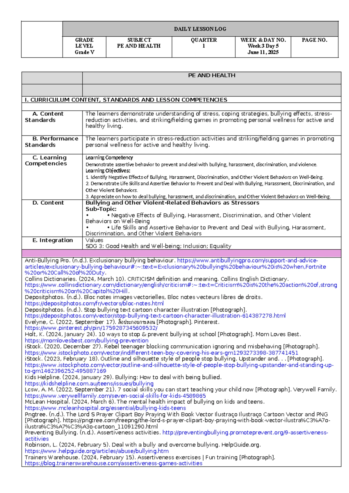 EPP ICT Q1 WEEK 3 DAY 3 LESSON LOG - GRADE V - Studocu