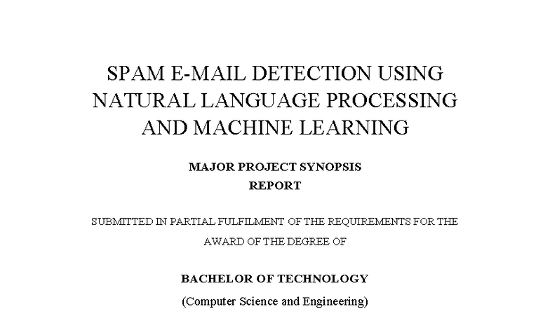 SPAM E coverfinal - vey detaiked - SPAM E-MAIL DETECTION USING NATURAL ...