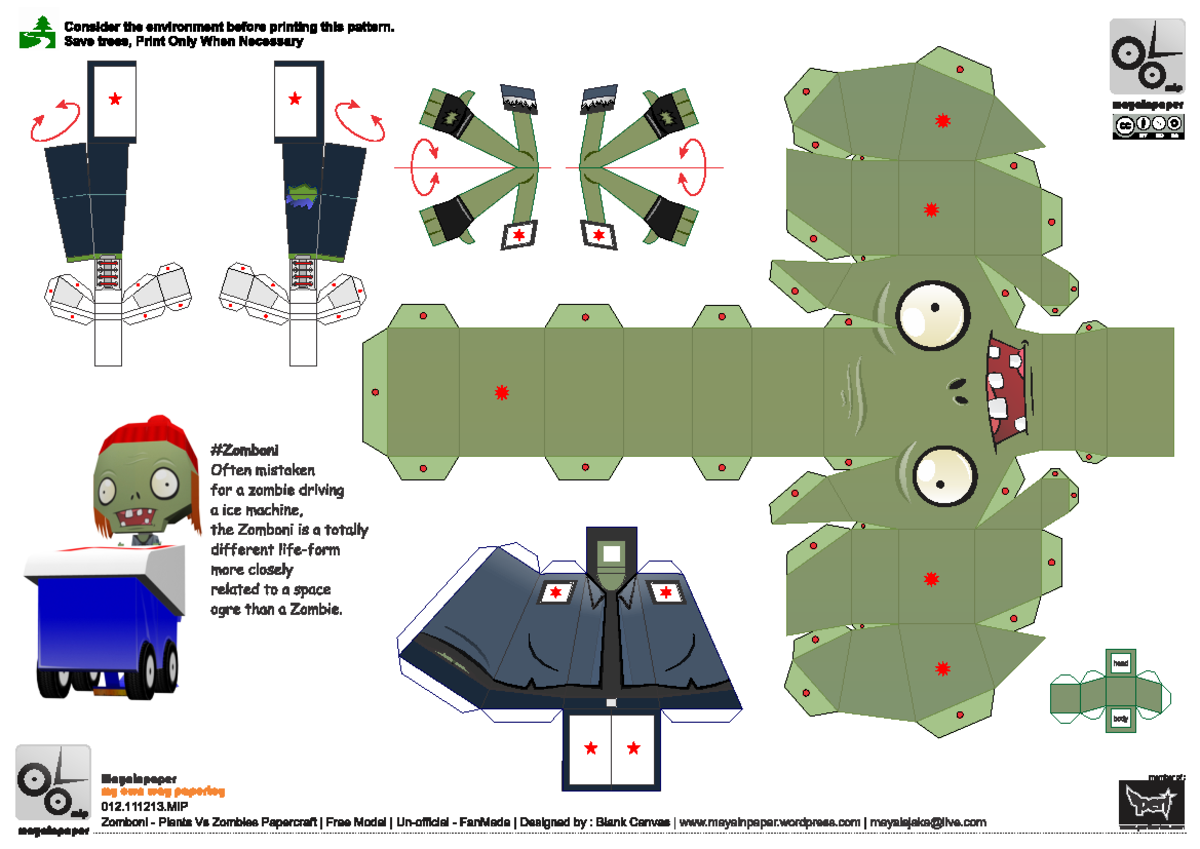 354632070 Zomboni Plants vs Zombies Papercraft MIP - Dibujo Técnico ...
