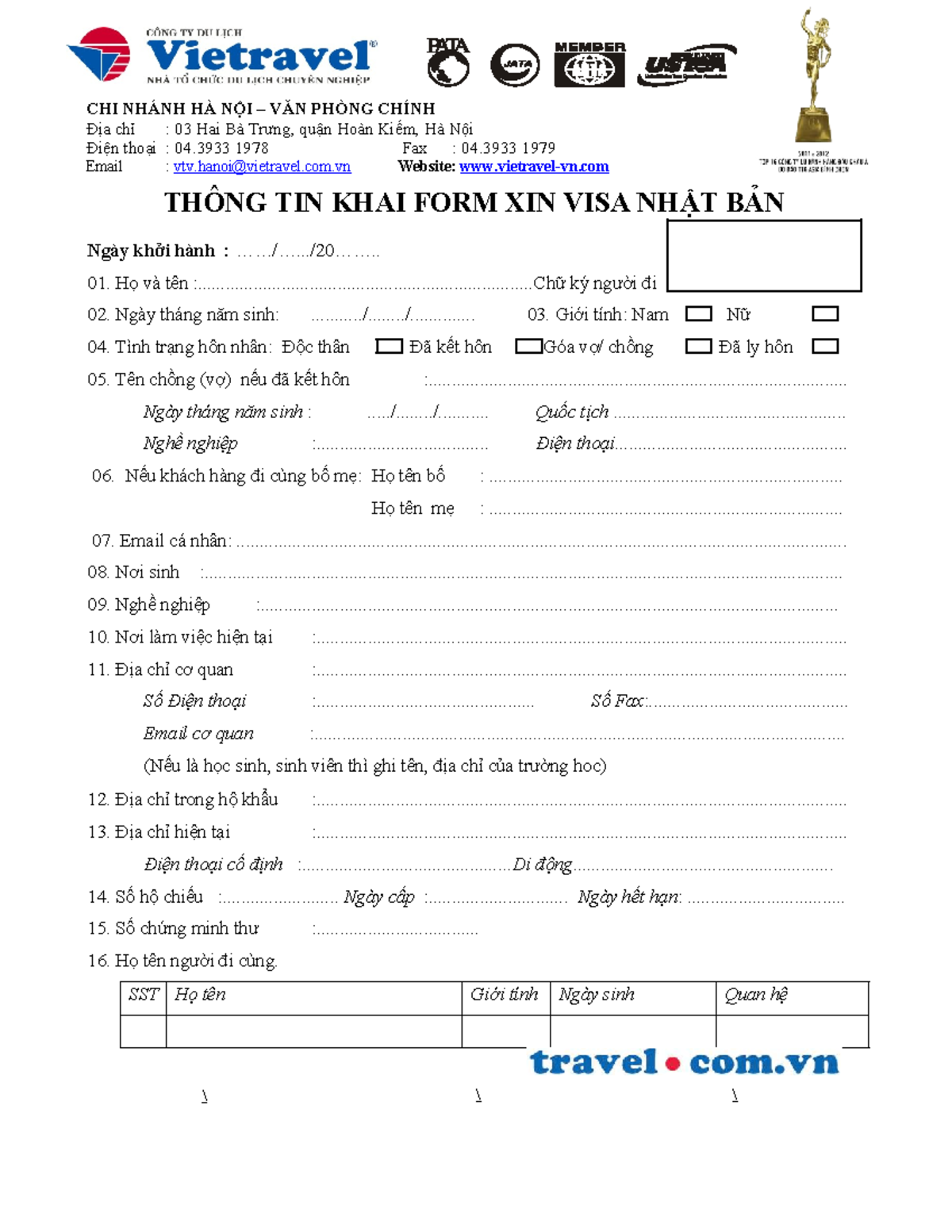 Thông tin KHAI Visa Nhật Bản - FORM Cần Thiết và Hướng Dẫn - Studocu